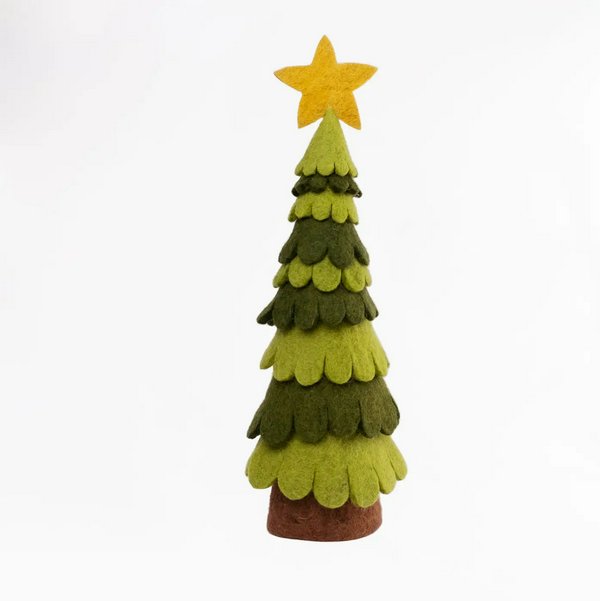 Christmas Decor Light and Dark Green Felt Christmas Tree - Large